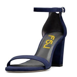 FSJ Women Classic Chunky High Heel Sandals Open To